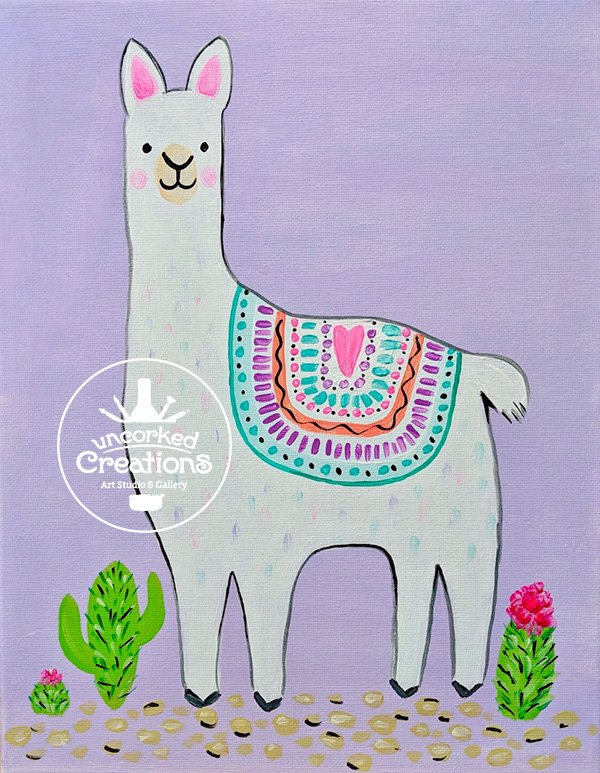 Llama kids class 8/8 - Uncorked Creations
