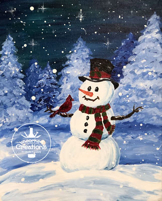 Starry Night Snowman - Uncorked Creations